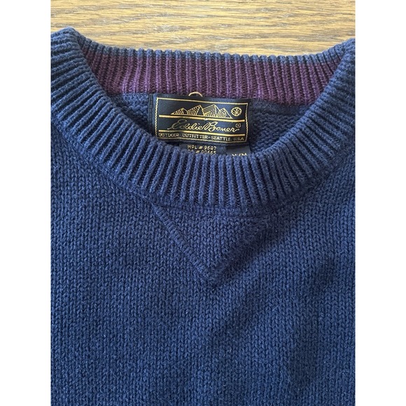 Vintage 90s Eddie Bauer Color Block Sweater Outdoor Outfitters - Men's Medium - Picture 3 of 8